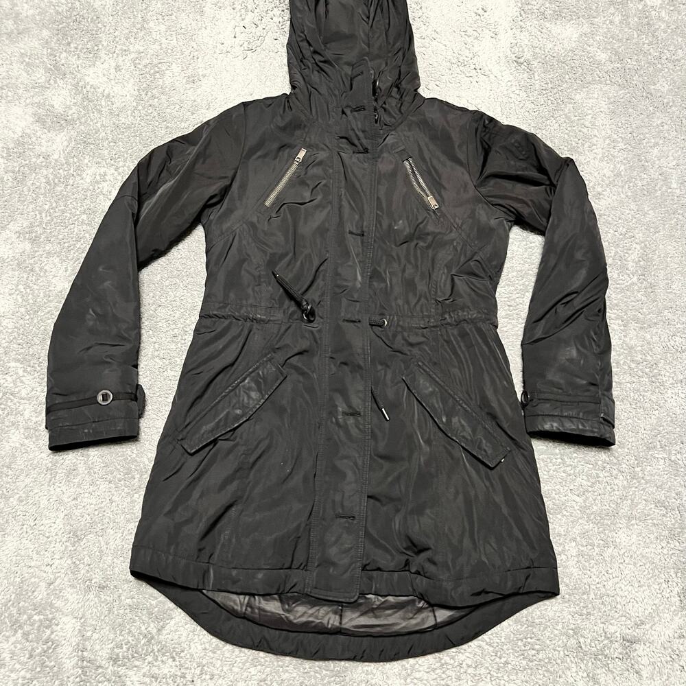 Athleta Primaloft Peak Parka Jacket Womens Small Black 592618 Coat